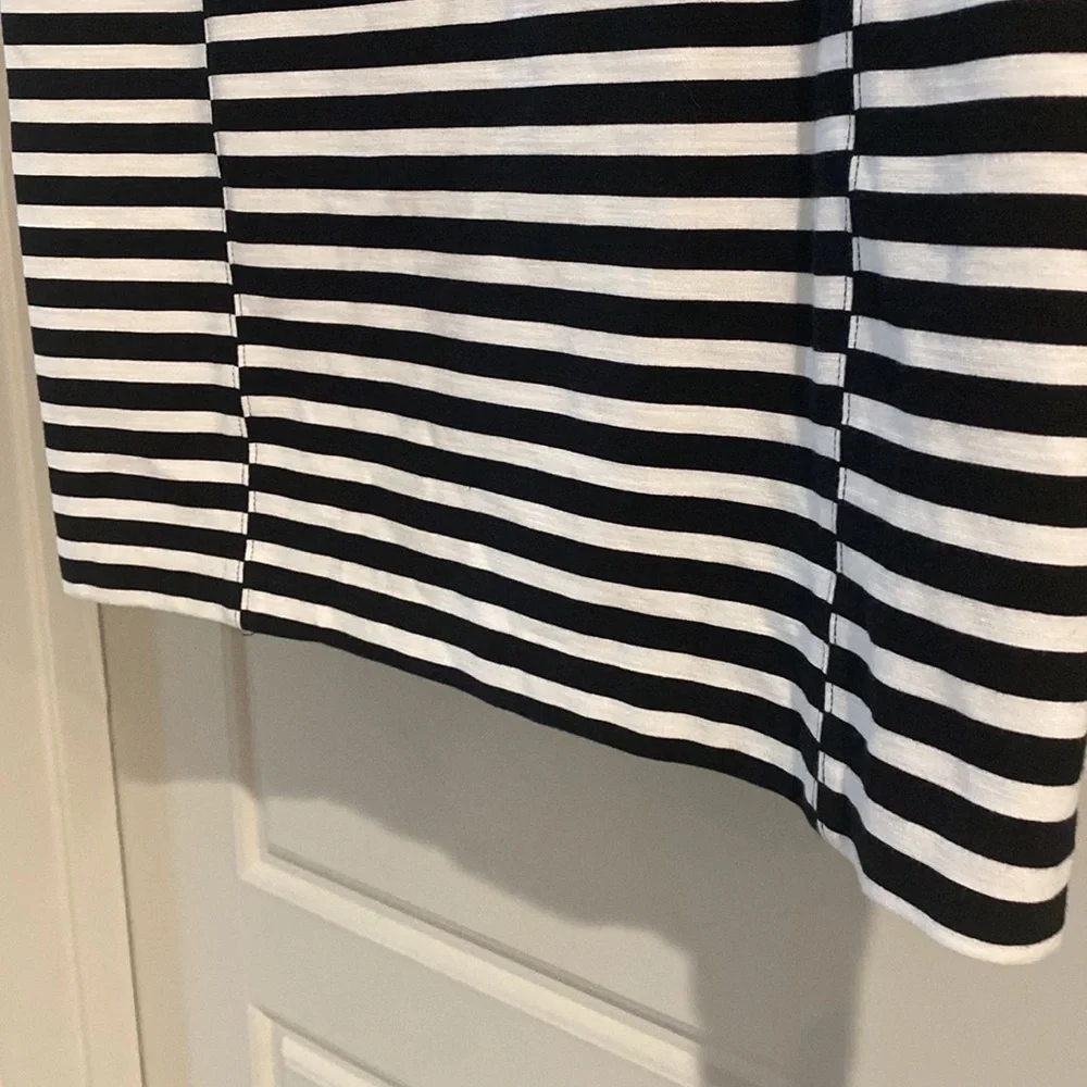 J. Crew Black/White Strip Shift Dress - XS
